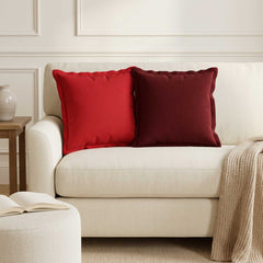vidaXL Throw Pillow 6 pcs HOUTEN Red 40 x 40 cm Faux Linen 1