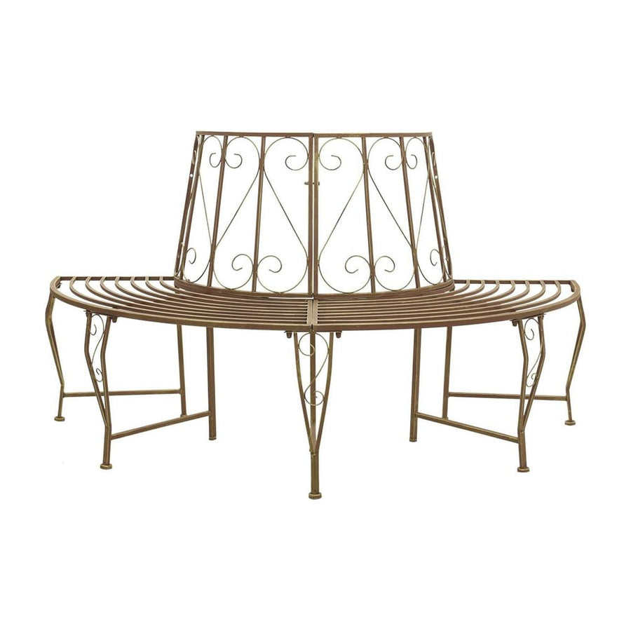Tree Bench 4 -Seater Steel Antique Brown