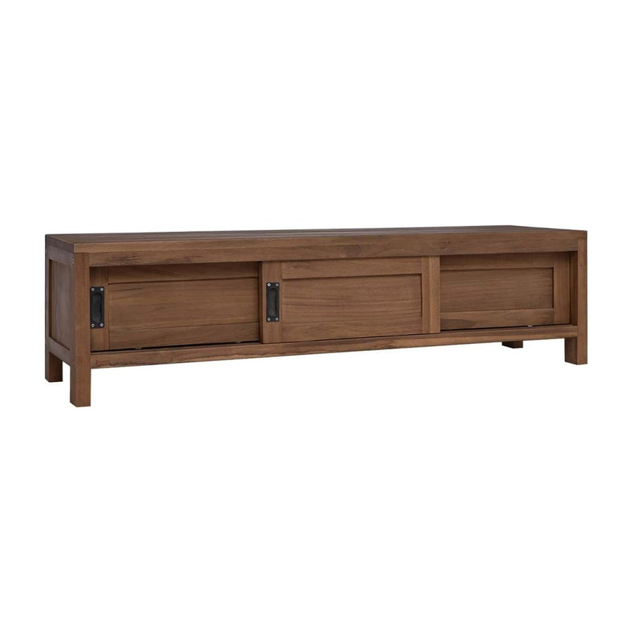 TV Cabinet Solid Teak Wood Natural