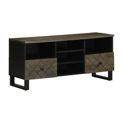 TV Cabinet Black Solid Wood Mango