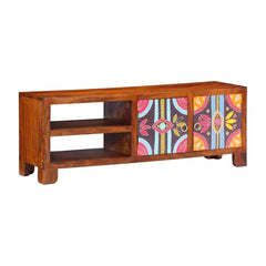 TV Cabinet Multicolour 110x30x40 Solid Wood Acacia