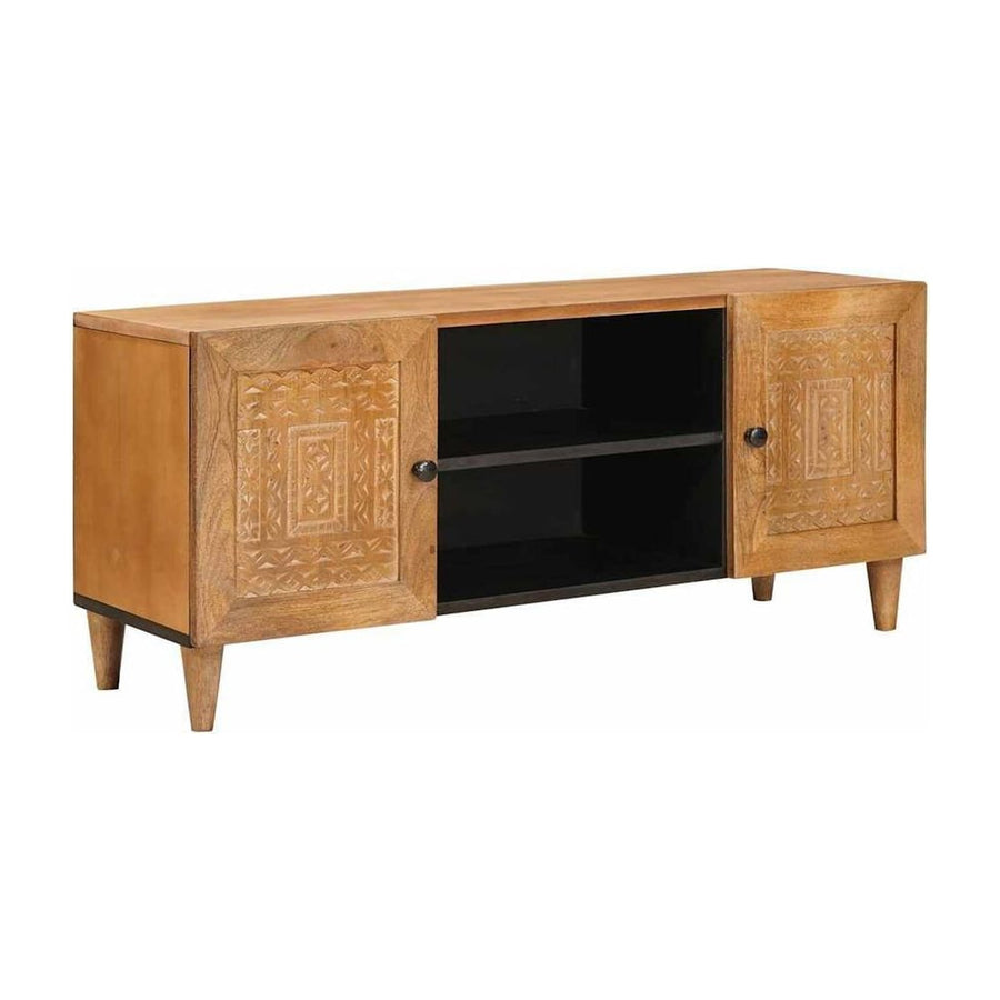 TV Units Light Brown Solid Mango Wood
