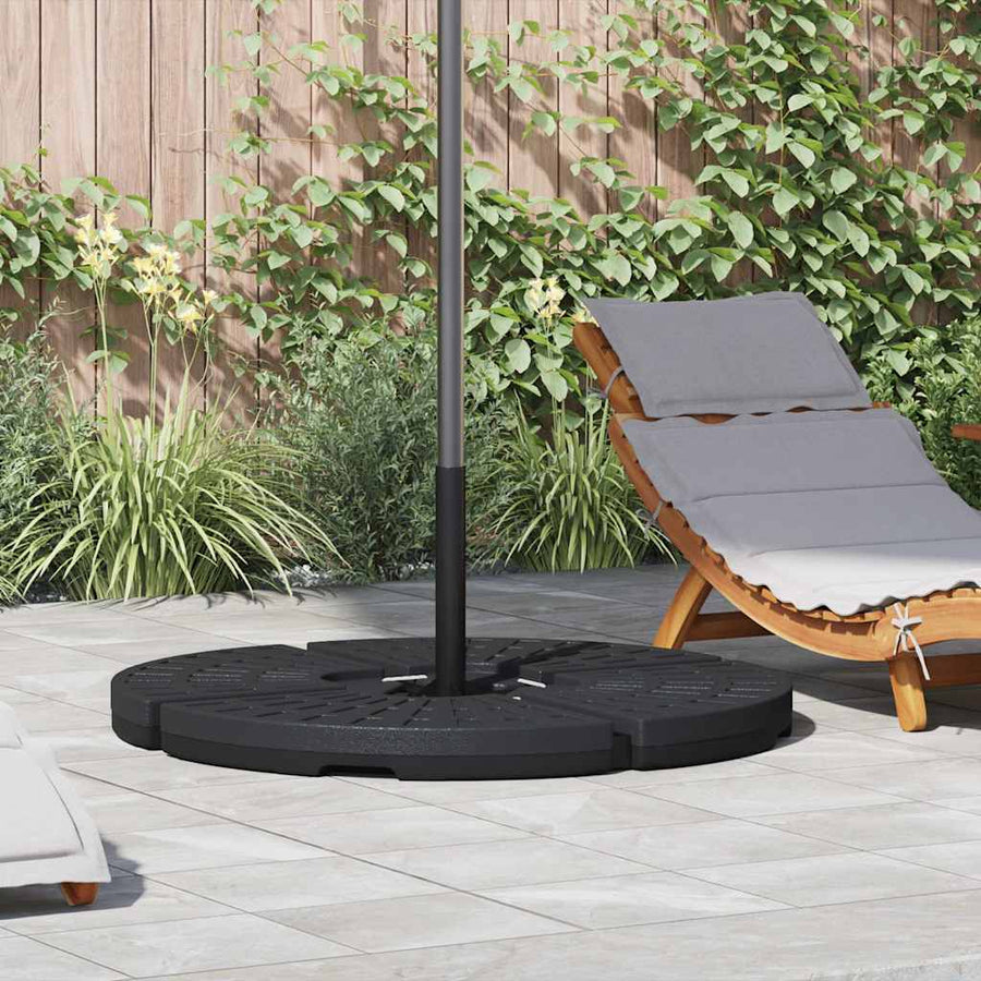 Umbrella Base Fan-shaped 4 pcs Black