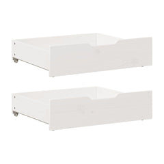 Under-Bed Drawers 2 pcs White Solid Wood Pine
