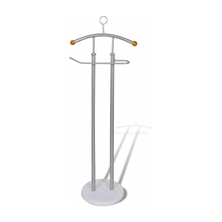 Valet Stand Coat Shirt Organizer Metal Frame with a hanger and a bar for trousers
