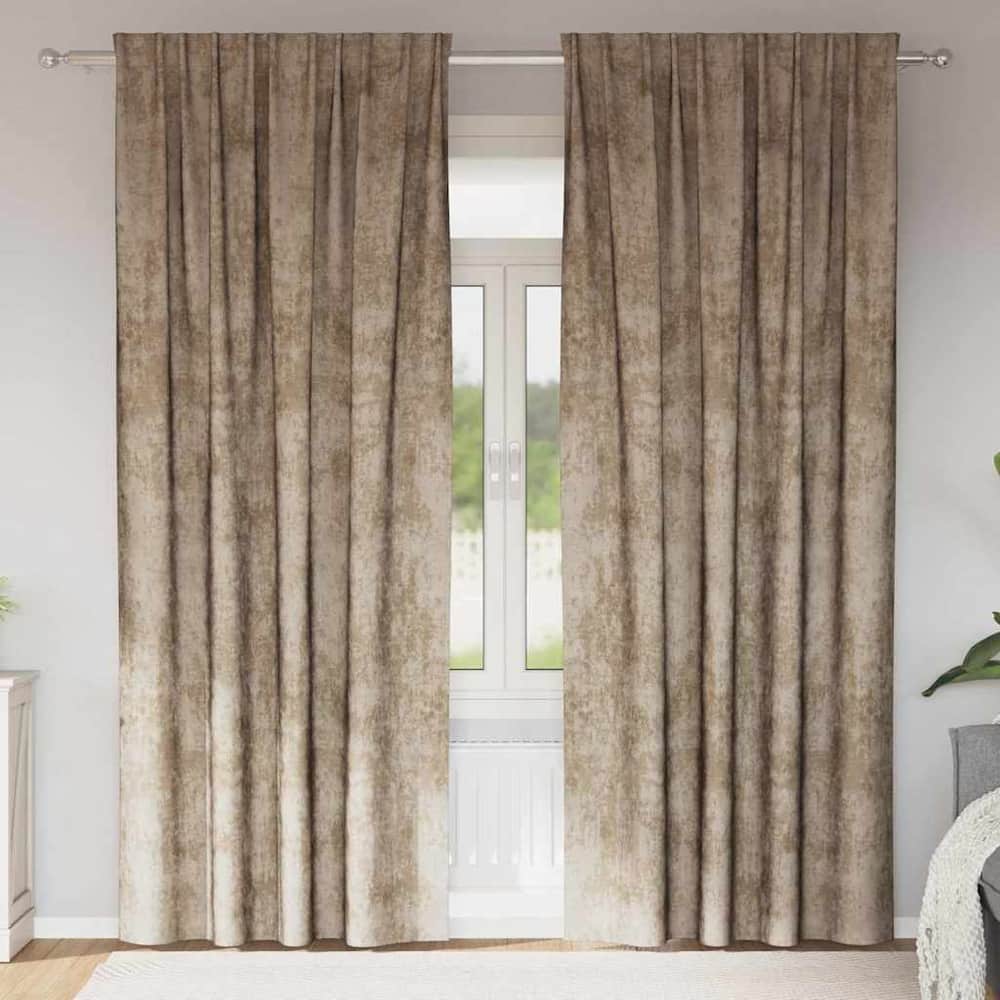 Velvet Curtains 2 pcs Champagne Velvet
