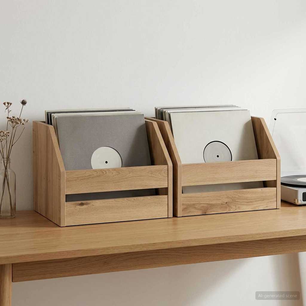 Vinyl Album Box 2 pcs Artisan Oak