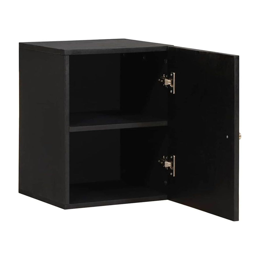 Wall Cabinet Black Solid Mango Wood