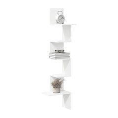 Wall Corner Shelf White Engineered Wood