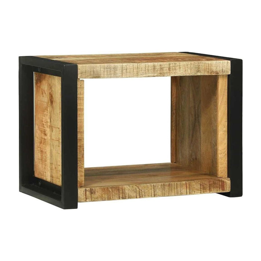 Wall Cube with Storage Brown Solid Mango Wood