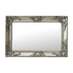 Wall Mirror Baroque Style Silver