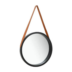 Wall Mirror with Strap 40 cm Black