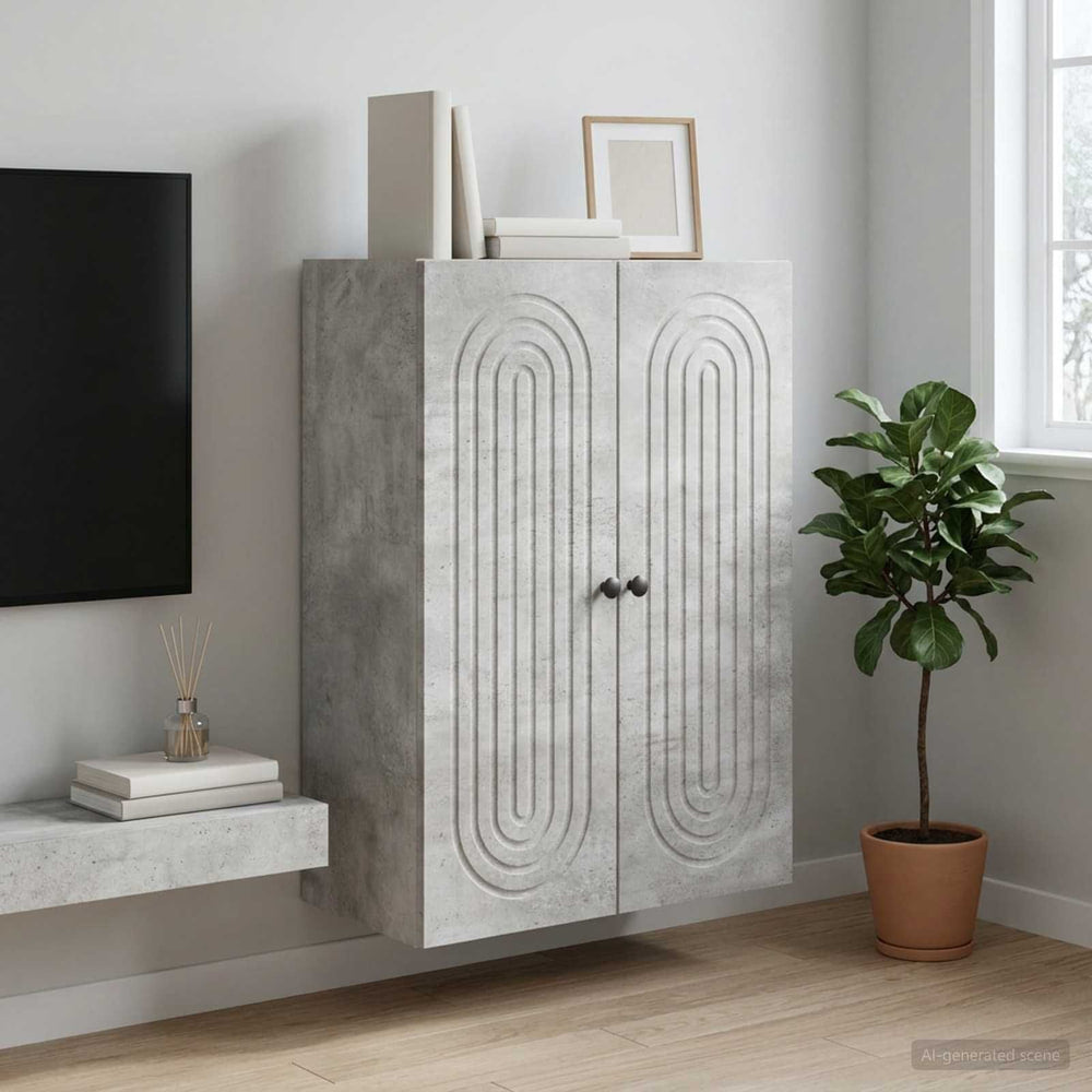 Wall-Mounted Cabinet Concrete Grey