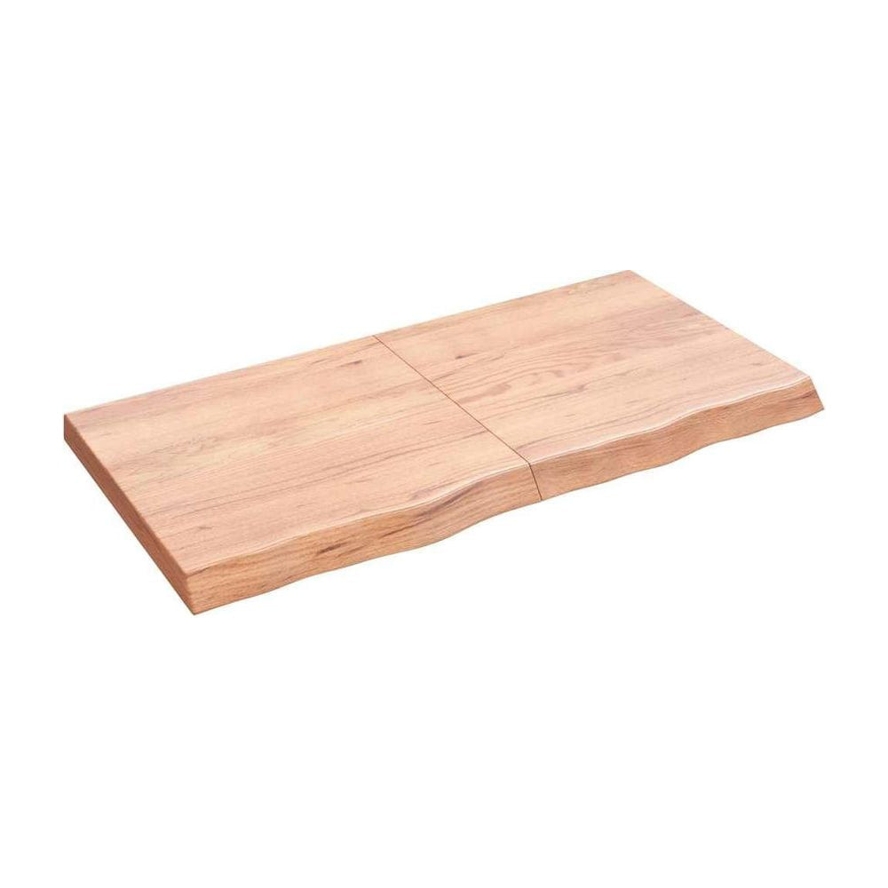 Wall Shelf Light Brown Treated Solid Wood Oak