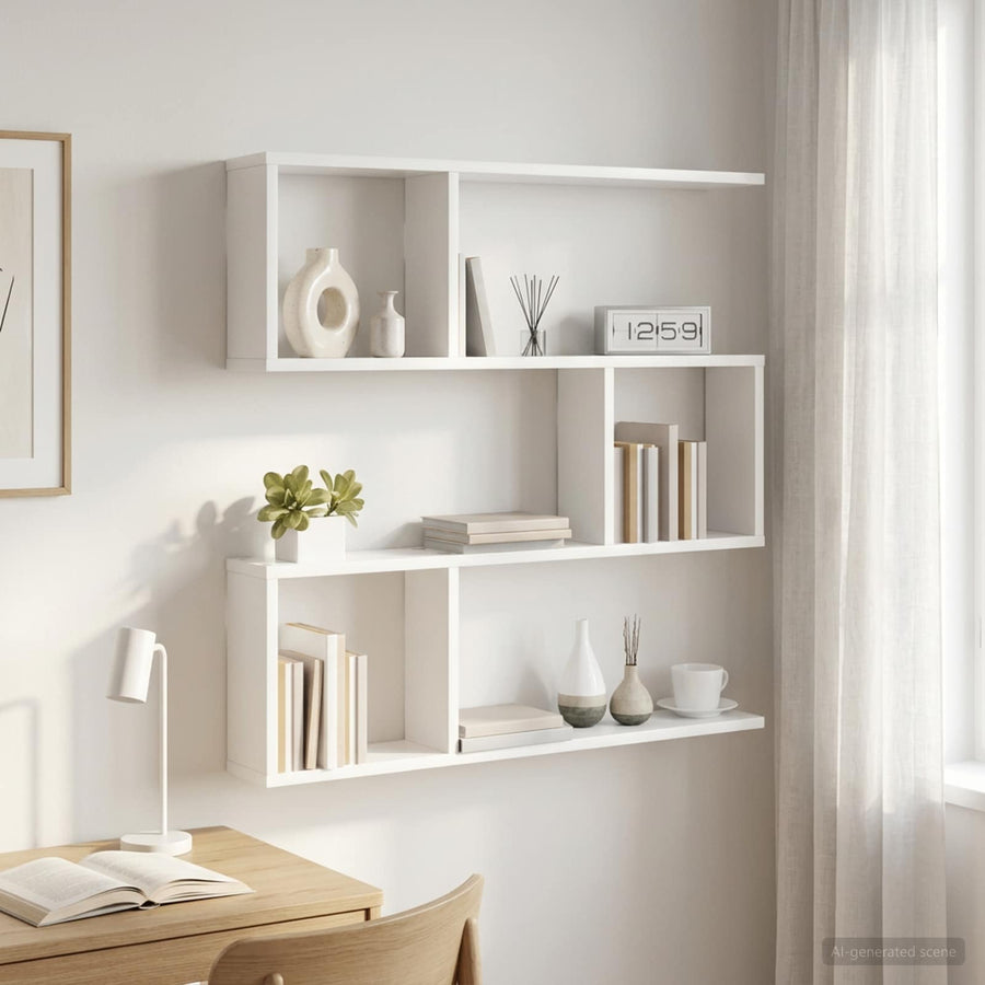 Wall Shelf White Engineered Wood