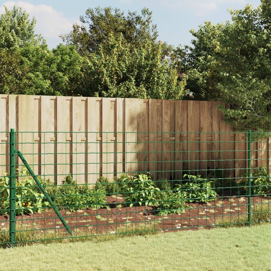 Wire Mesh Fence with Flange Green