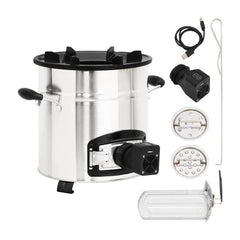 Wood Stove with USB Fan Silver Stainless Steel