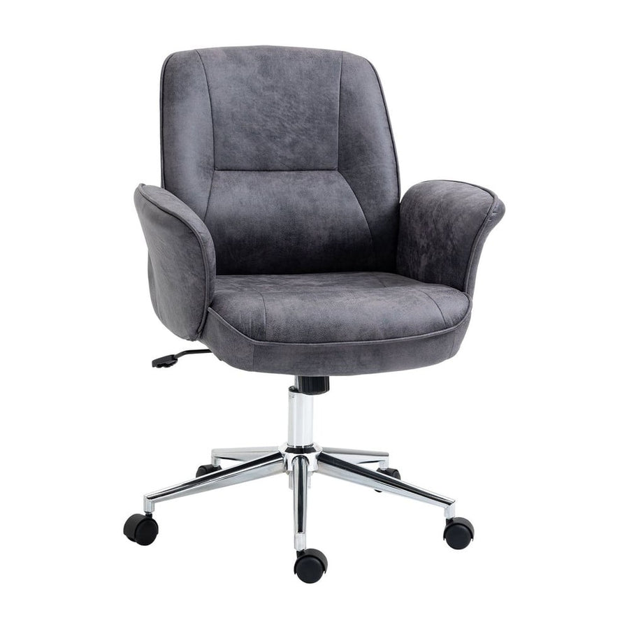 Vinsetto Swivel Computer Office Chair Mid Back Desk Chair for Home Study Bedroom, Charcoal Grey