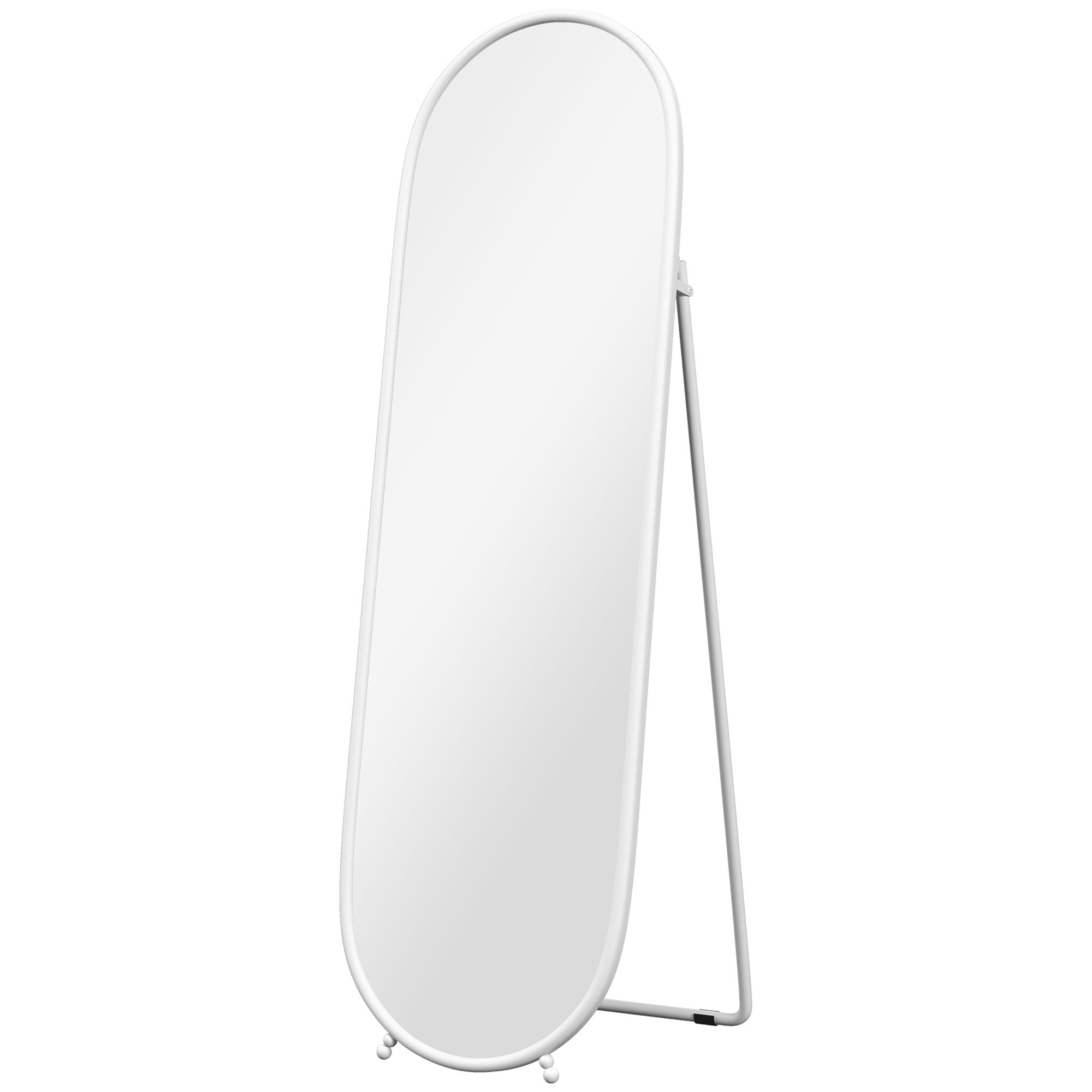 HOMCOM Two-Way Curved Full Length Mirror - White