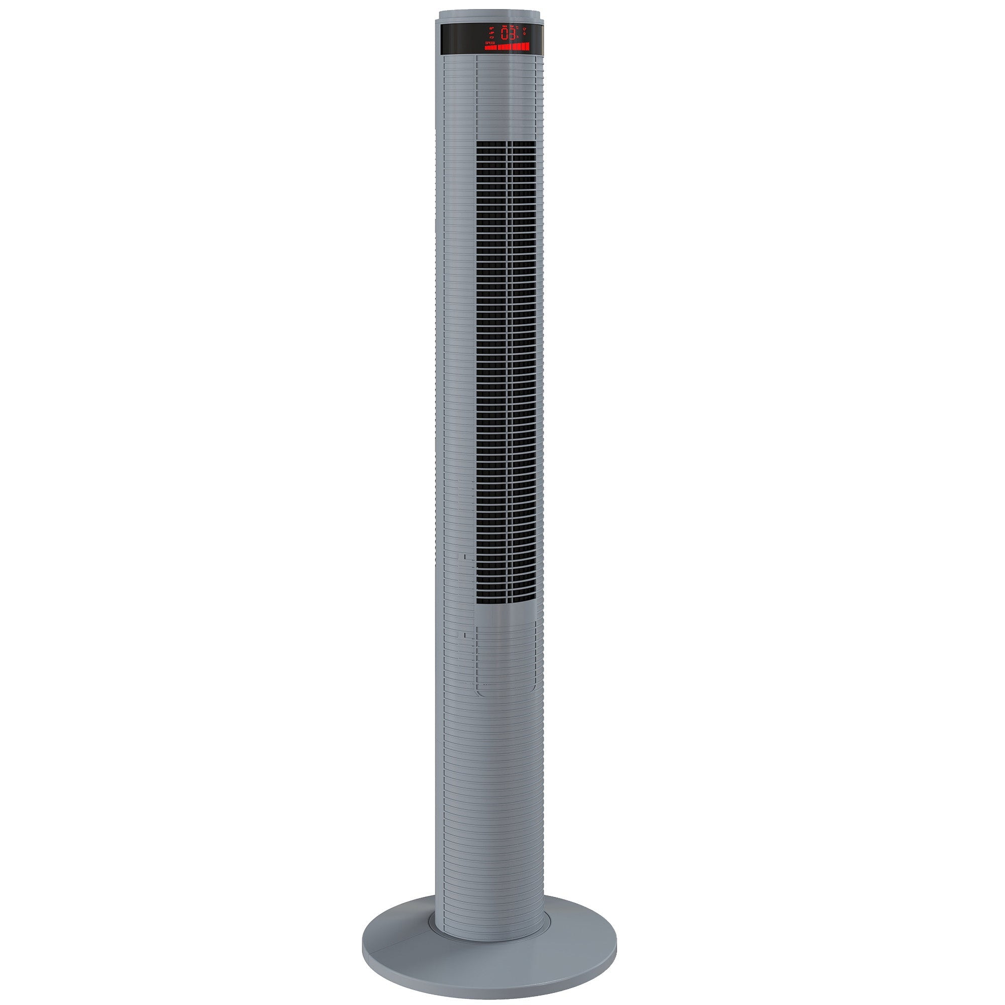 HOMCOM Oscillating Tower Fan Remote Control 3 Speed Modes Cooling Machine, Grey