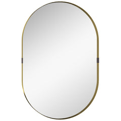 HOMCOM Wall Mirror, Bathroom Mirror with Elevated Aluminium Alloy Frame, 60 x 90 cm, Gold Tone
