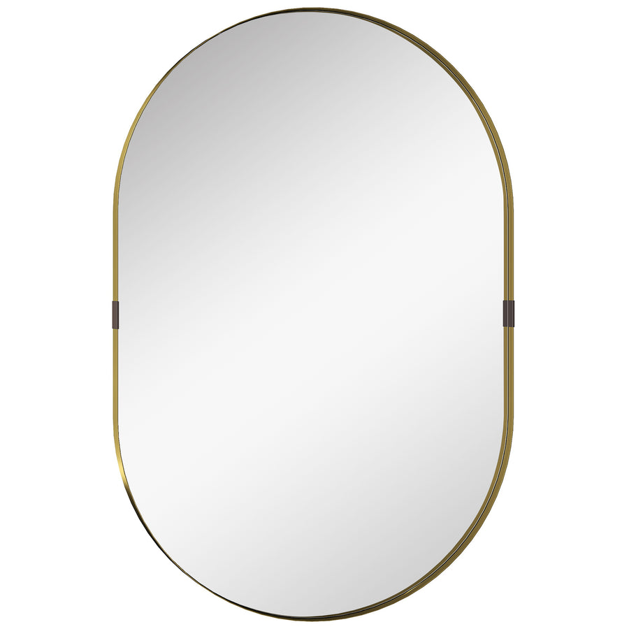 HOMCOM Wall Mirror, Bathroom Mirror with Elevated Aluminium Alloy Frame, 60 x 90 cm, Gold Tone