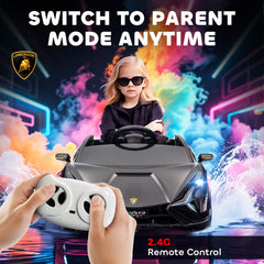 HOMCOM Lamborghini Sian Licensed Electric Car for Kids, 12V Kids Electric Ride on Car with Dual Motors, Remote Control, Black