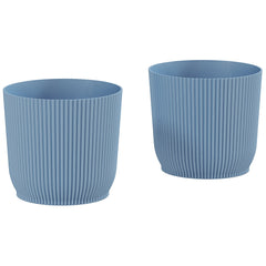 Outsunny Set of Two Ф22cm Planters - Blue