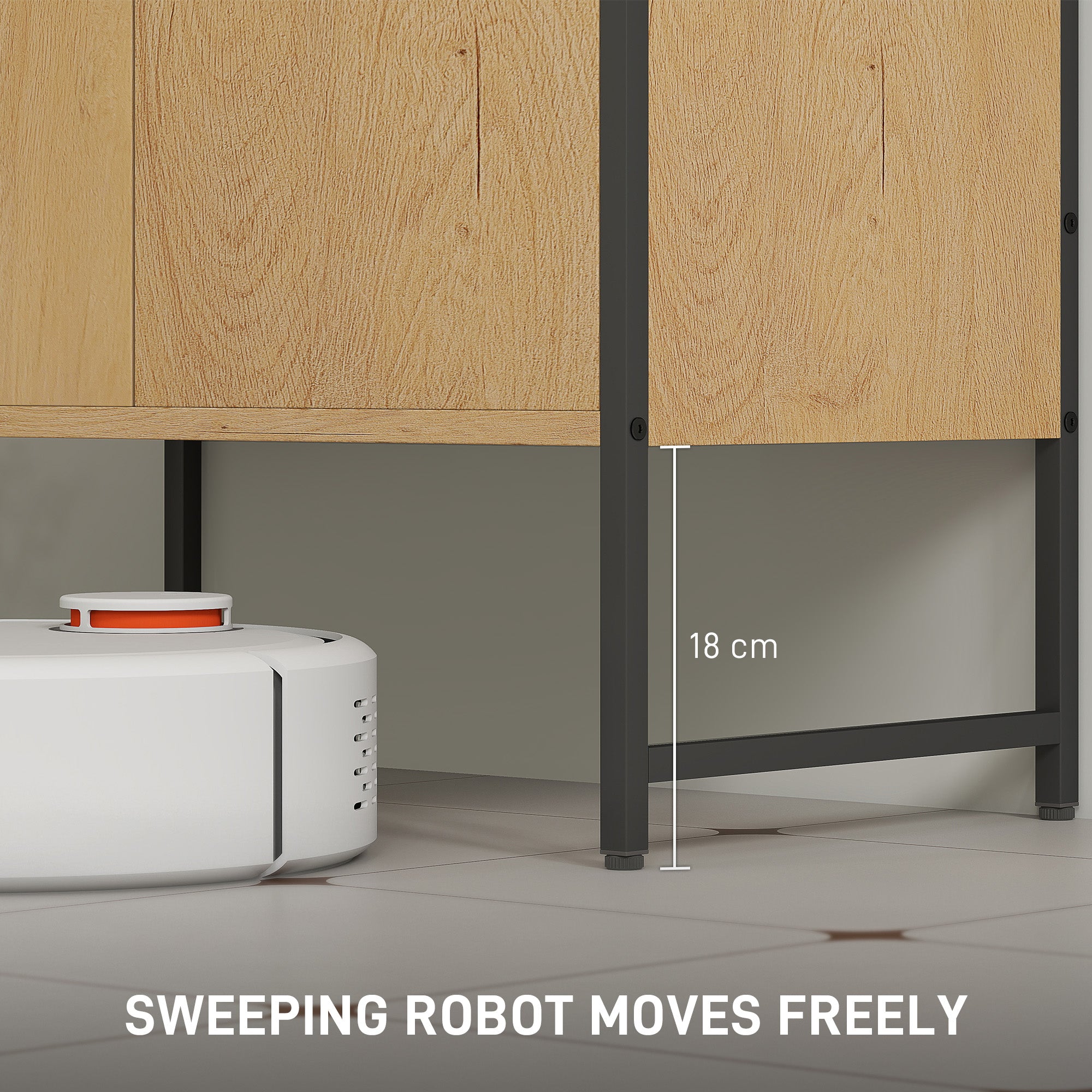 HOMCOM Bathroom Vanity Unit, Under Sink Storage Cabinet with Soft-Close Doors for Basin without or with Pedestal, Natural