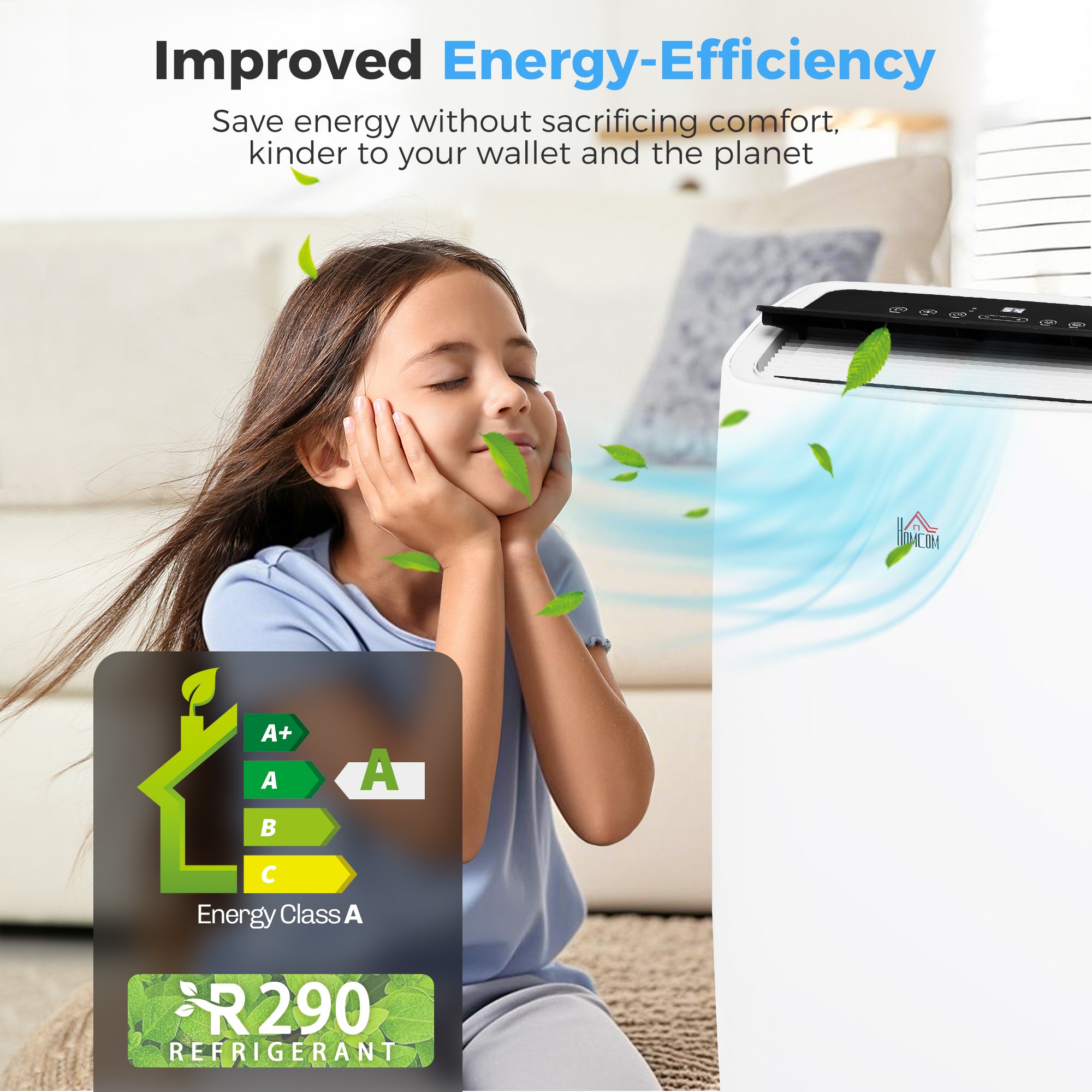 HOMCOM Portable Air Conditioner 14000 BTU, 4-in-1 Air Conditioning Unit, Dehumidifier, Cooling, Fan, Sleep Mode with 3 Speeds, Remote Control, LED Display, 24H Timer, Window Kit, Children Lock, 40m√Ç¬≤