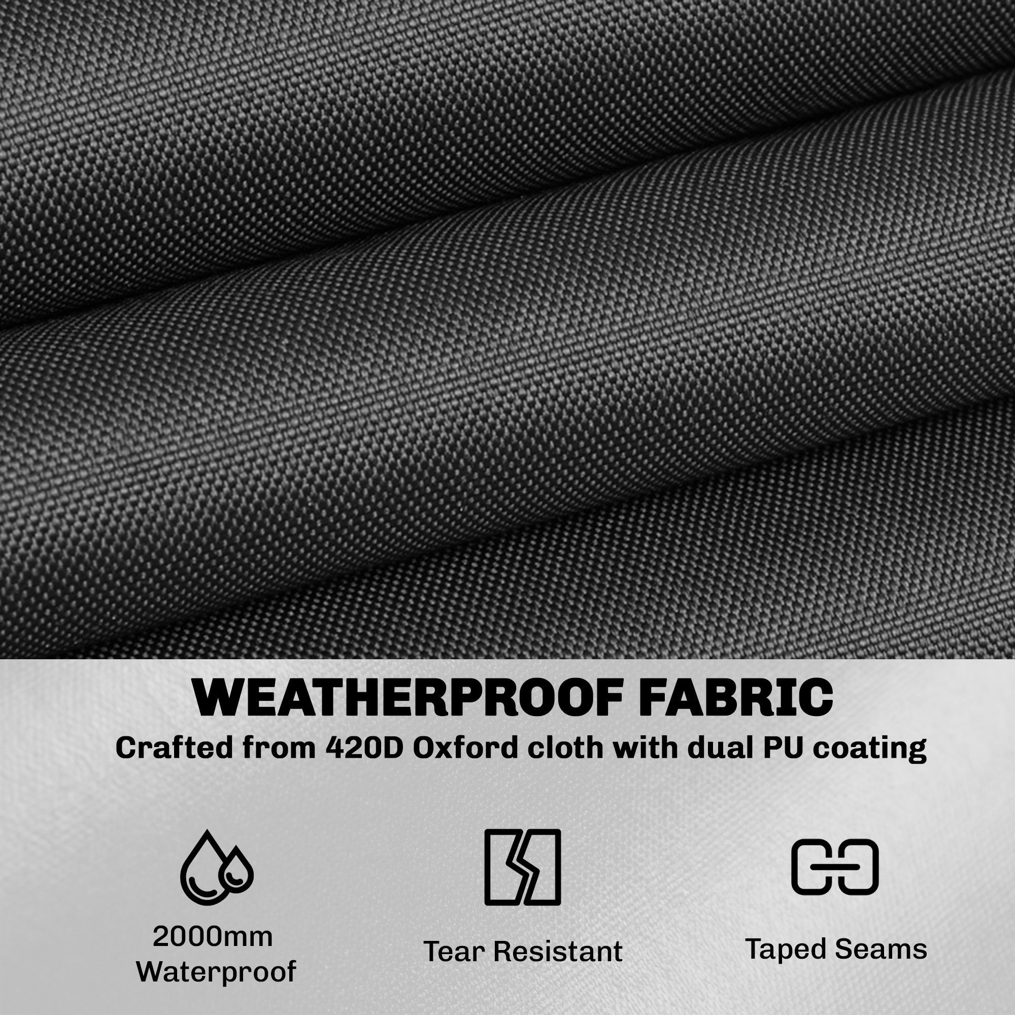 Outsunny Round Garden Furniture Cover, Waterproof Garden Table Cover, 420D Heavy Duty Oxford for Outdoor, Î¦214 x 70 cm, Black