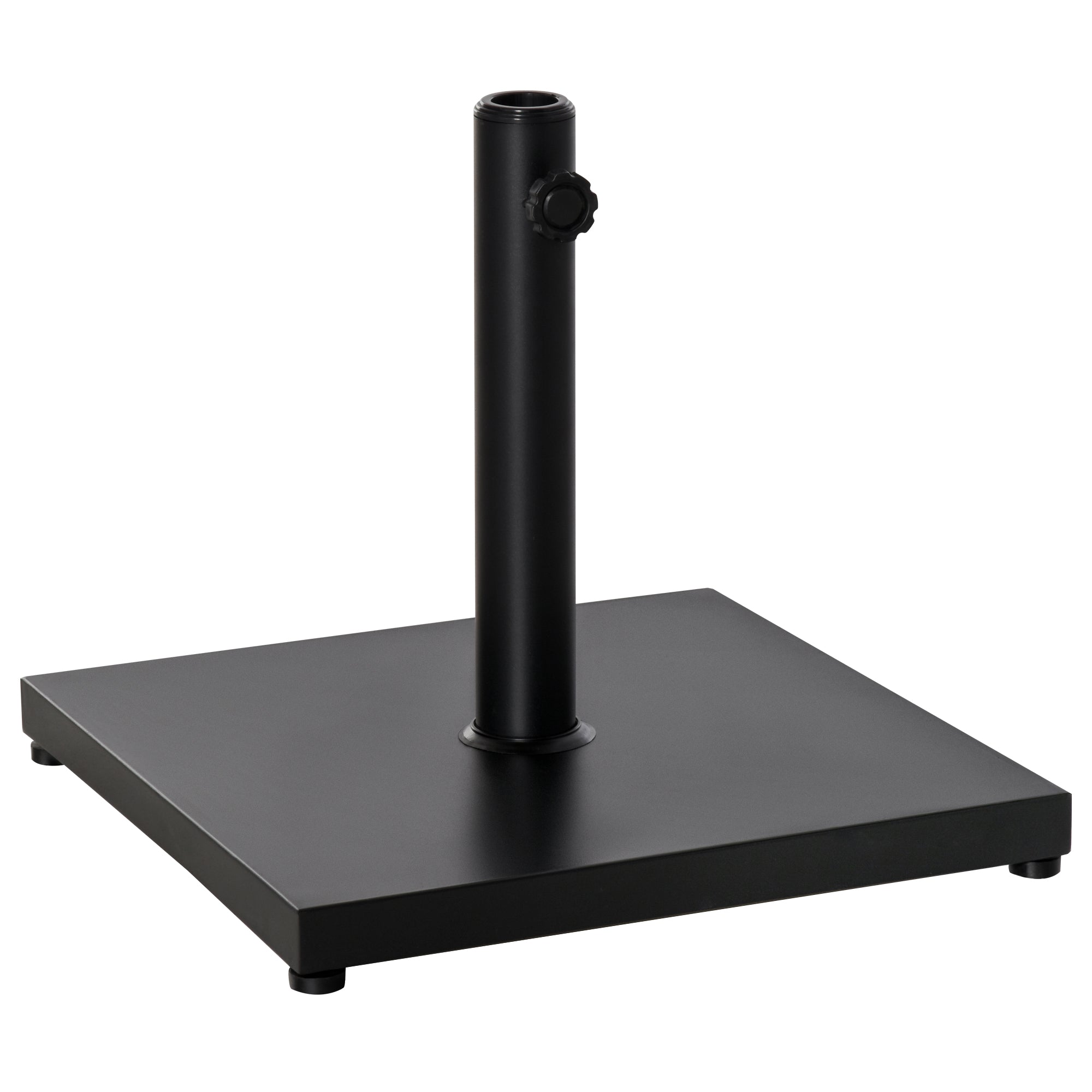 Outsunny Î¦35/38/48MM 18KG Steel Square Parasol Stand Base w/ Adjustable Knob Umbrella Stand Garden Patio Outdoor Home, Black