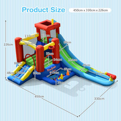 9 in 1 Inflatable Water Slide with Slide and Trampoline without Blower