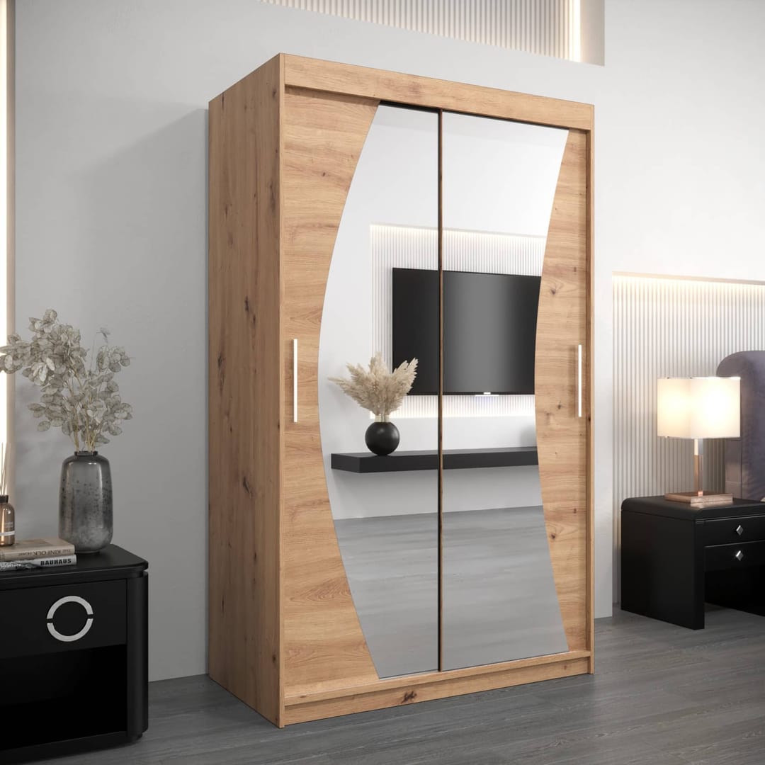 Wave Sliding Door Wardrobe 120cm