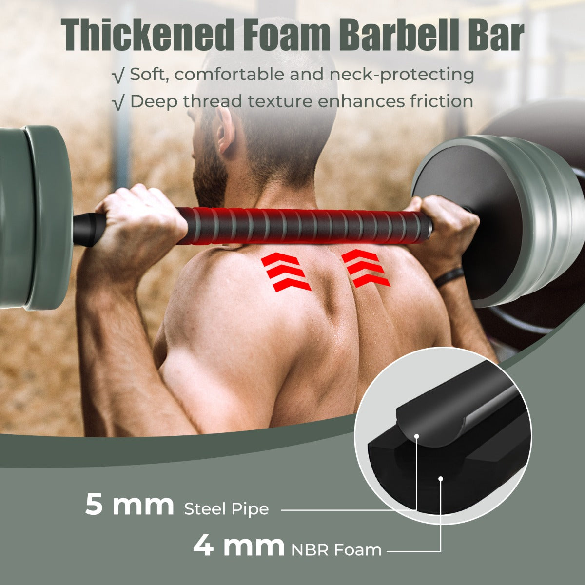 4-in-1 Weight Set with Dumbbells and Barbells for Home Gym Fitness Exercises-Black