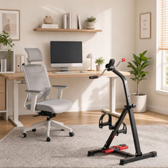 HOMCOM Portable Exercise Bike for Home Pedal Exerciser Height-adjustable 56L x 44- 56W x 75- 97H cm Black and Red