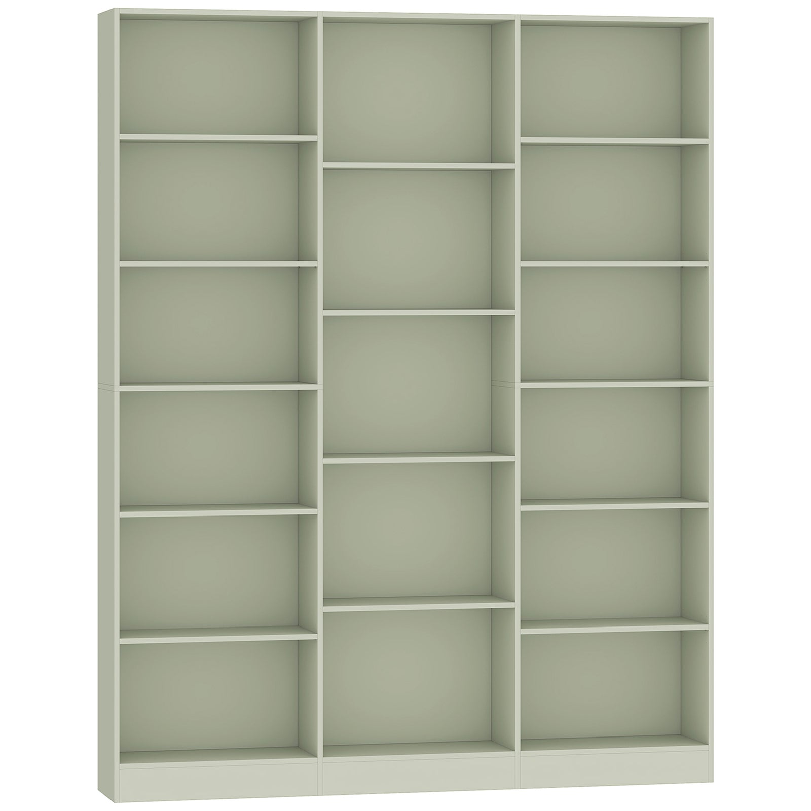 HOMCOM Bookcase with Open Storage, 6-Tier Bookshelf with Anti-Tipping Hardware, Light Green