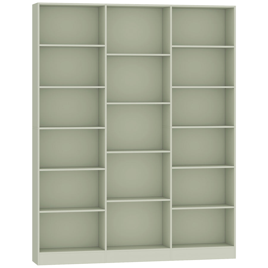 HOMCOM Bookcase with Open Storage, 6-Tier Bookshelf with Anti-Tipping Hardware, Light Green