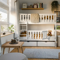 Wooden Bunk Bed Ksawery With Drawers