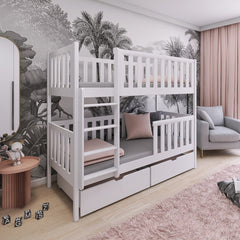 Wooden Bunk Bed Michalina With Storage