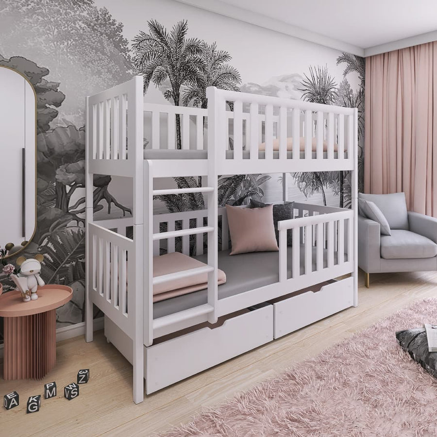 Wooden Bunk Bed Michalina With Storage