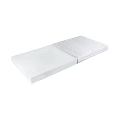 White mattress cover with textured border on a white background
