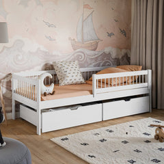 Wooden Single Bed Edi With Storage