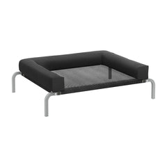PawHut Elevated Dog Bed with Removable Bolsters, Raised Dog Bed for Small Breeds, Portable Indoor & Outdoor Pet Cots, Black