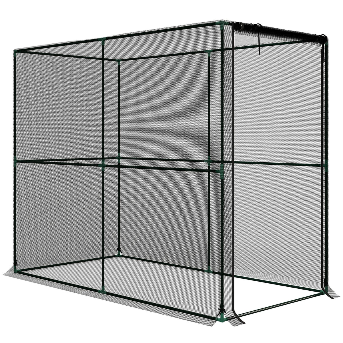 Outsunny Fruit Cage Bird Netting, Brassica Cage Plant Protection Tent with Zipped Door, Anti Bird, Insects, Small Animals, Black