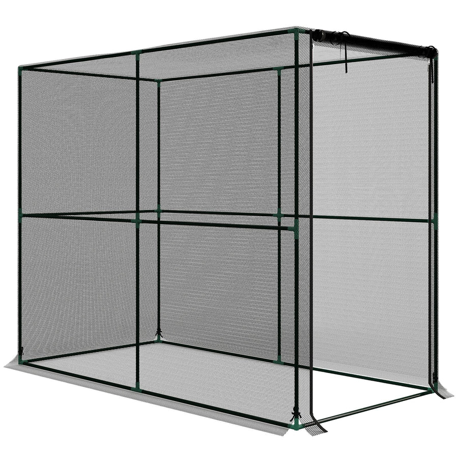 Outsunny Fruit Cage Bird Netting, Brassica Cage Plant Protection Tent with Zipped Door, Anti Bird, Insects, Small Animals, Black