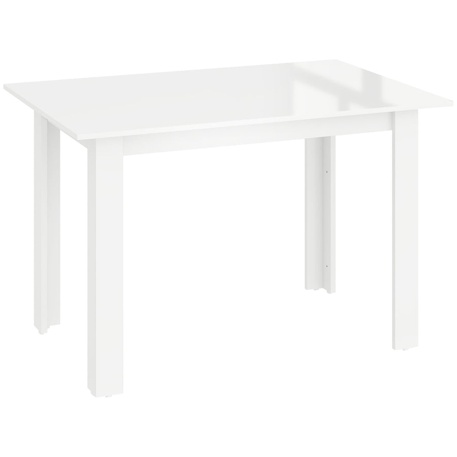 HOMCOM Extending Six-Person High Gloss Dining Table - White
