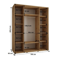 Cannes III Sliding Door Wardrobe 190cm - product image 9