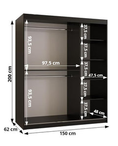 Ramiro II Sliding Door Wardrobe 150cm - product image 3