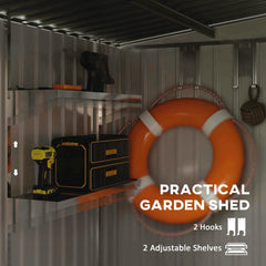 Outsunny 7 x 5ft Galvanised Metal Shed, with Sliding Door - White